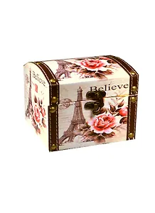 Шкатулка Сундучок с замком Париж (квадр.) (10х10х9,5)