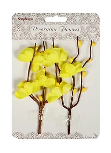 Цветы вишни из ткани Нежно-желтые (SCB280705) (2шт.) (ScrapBerrys) (упаковка)