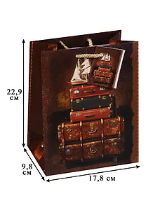 Пакет подарочный бумажный А5 "Чемоданное настроение"