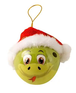 Елочный шар НГ Змейка в шапочке (пластик, текстиль) (7,5см) (ПВХ Бокс) (12-TianJian-299-759243S)