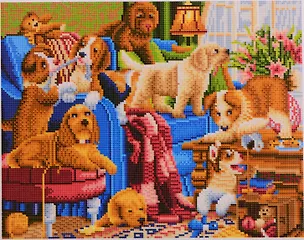 Алмазная мозаика ТМ Рыжий кот (класс.) 40х50см (31цв.) Игривые щенята AC4078 2795801