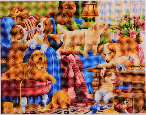 Алмазная мозаика ТМ Рыжий кот (класс.) 40х50см (31цв.) Игривые щенята AC4078 2795801 — 1