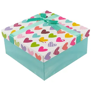 Подарочная коробка «Разноцветные сердечки», 20 х 20 см