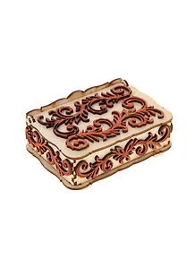 Шкатулка дерево белая с красными резными элементами (10х14х5) (1038781)