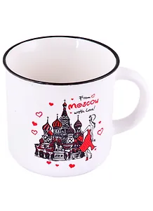 Кружка Москва From Moscow with love ХВБ 350мл фарфор матовая прямая (065-8-19D)