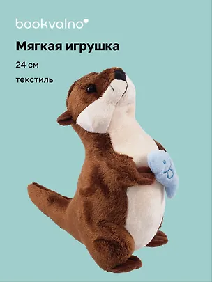 Мягкая игрушка Выдра с рыбкой (24см) (12-0650-202411-T5) Bookvalno 3075168