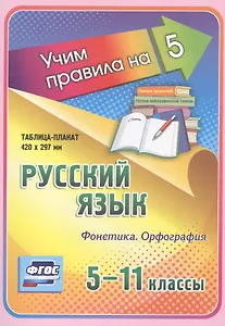 Русский язык. Фонетика. Орфография. 5-11 классы. Таблица-плакат
