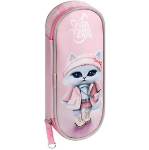 Пенал-косметичка "КОШЕЧКА В ПАЛЬТО" микрофибра, молния 3115342