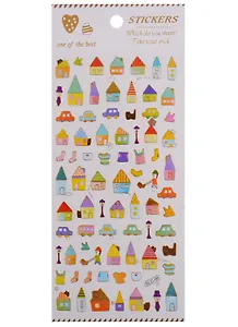 Наклейки пвс с обводкой Домики SLC-06, Животные SLC-11