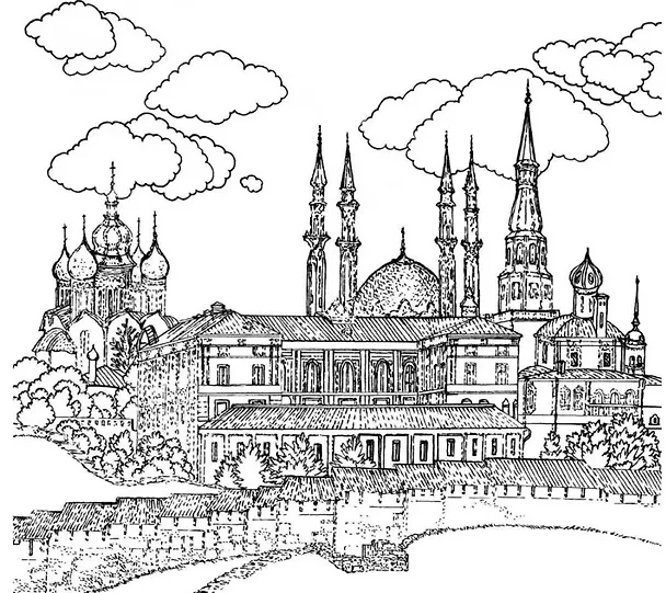 Книга Путешествие по России (Рыбная деревня, Калининград): раскраска-антистресс для работы карандашами, маркерами и гелевыми ручками () — 3