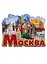 Магнит Москва Коллаж Достопримечательности города (дерево) (7,5см) — 2630474 — 1