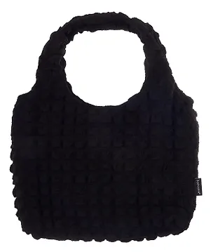 Сумка-шоппер стеганая (черная) (текстиль) (35х25) (12-12721-202411-B14) Bookvalno 3076673