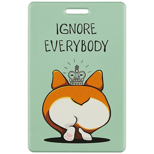 Чехол для карточек Корги с короной Ignore everybody (ДГ2019-201) 2751679 — 1