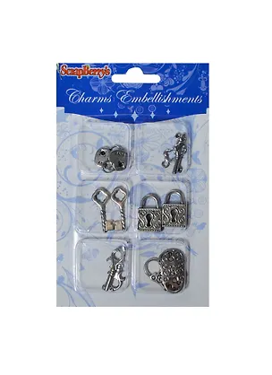Набор металл. подвесок Ключики-замочки (SCB0610001) (12шт/ 6 видов по 2шт) (ScrapBerry`s) (блисте 2439943