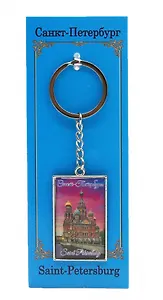 Брелок металл прямоуг. Спас-на-Крови закат [46-9166] [КЕ2-30002]