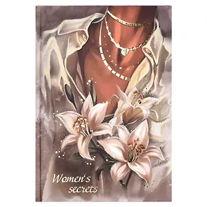 Книга для записей А5 80л. "БЕЛЫЕ ЛИЛИИ" тв.переплёт, 7БЦ, полноцв.печать, тиснение фольгой, мат.ламинация