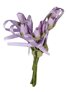 Букетик из подснежников с бантиками и листиками, цвет 141, сиреневый (14-00530-B18)