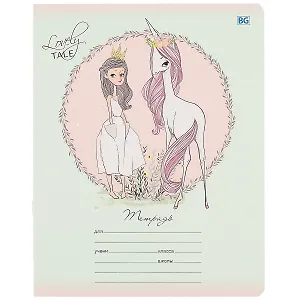 Тетрадь в частую косую линейку BG, "Милая сказка", 12 листов, в ассортименте