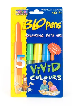 Фломастеры 05цв "Blopens Vivid Designer" (возд.) ,трафарет, Centropen 211502