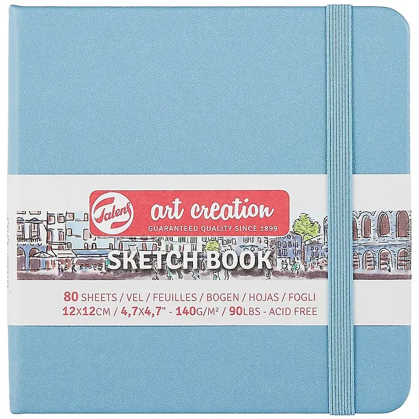 Скетчбук 12*12 80л "Art Creation" 140г/м2, син.тв.обл., резинка 258629 — 1
