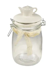 Сувенир Феникс Презент Стеклянная ёмкость для продуктов Белый чайник 11,5*20см 1000мл