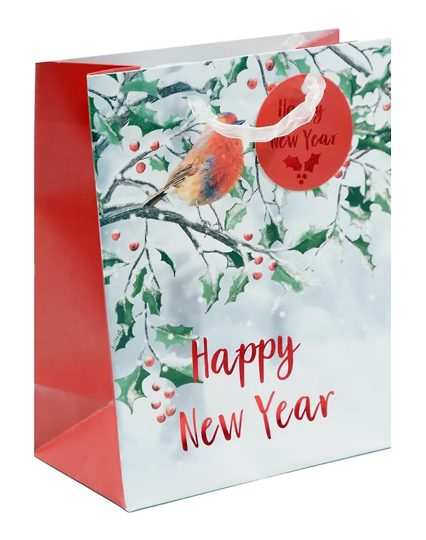 Пакет А5 23*18*10 "Снегирь. Happy New Year" НГ, бум.мат.ламинат 3040560 — 1