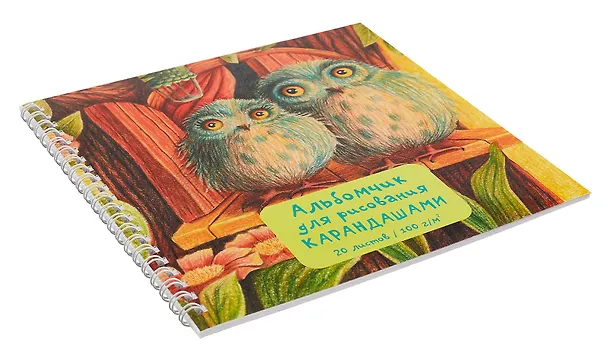 Альбом для рисования карандашами "Совы", 20 листов, на гребне 3011599 — 4