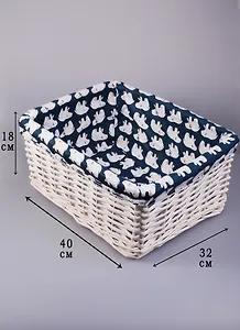 Сувенир, Короб для хранения, Медвежата, из плетеных ивовых прутьев, 37*27*16см