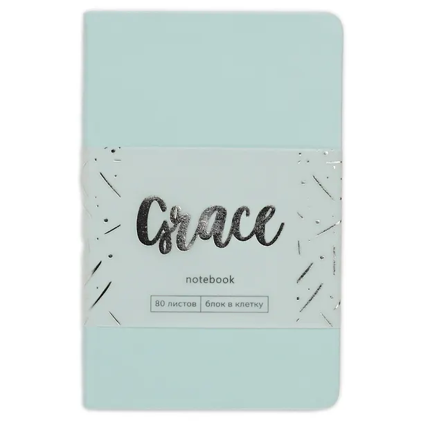 Записная книжка «Grace. Голубой топаз» А6, 80 листов в клетку, экокожа, Listoff 3113555 — 3