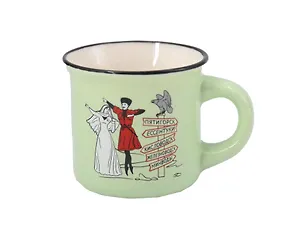 Кружка под эмаль Кавказ Лезгинка (50мл) (фарфор) (зеленая) (065-9-147-1)