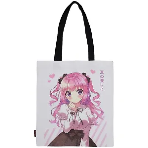 Сумка-шоппер Аниме Девушка с бантиком ,Сёдзё, цветная 40см.*32см.