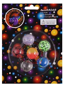 Мячи-прыгуны на блистере, 6 шт. ассорти