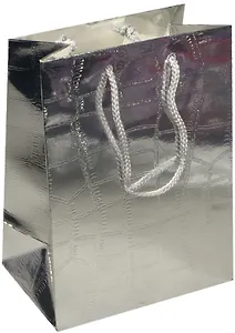 Пакет подарочный бумажный "Кожа" металлик, А6