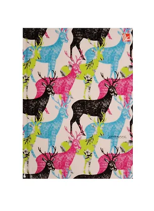 Записная книжка А6 64л кл. "Графика. Яркие олени" 7БЦ, гл.лам, Listoff 241224