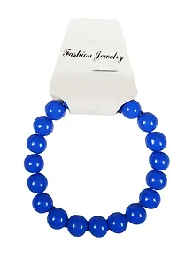 Бусинки на резинке синий(10мм)(18шт)(стекло)(картонный подвес) (11-05492-28)