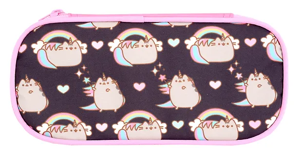 Пенал-косметичка "Pusheen" розово-черный, полиэстер, молния 2980412 — 4