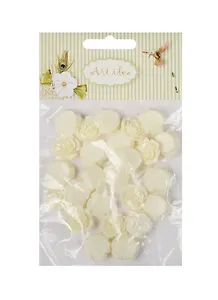 Цветочки пластиковые, 1.5 см, 25 шт/пакет, молочные (11-08631-4)