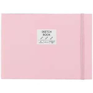 Скетчбук А5 40л "Free hand. No. 3" розовый, гладкая бумага, 140г/м2, тв.обложка, резинка