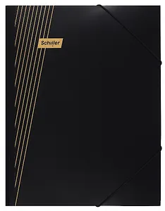 Папка на резинке А4 "Line" черная, Schiller