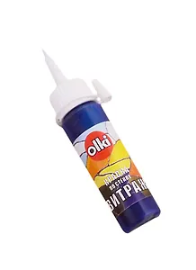 Краска акриловая по стеклу для ВИТРАЖА, Olki прозрачная, во флаконе с носиком 20 мл, 20 мл., голубая