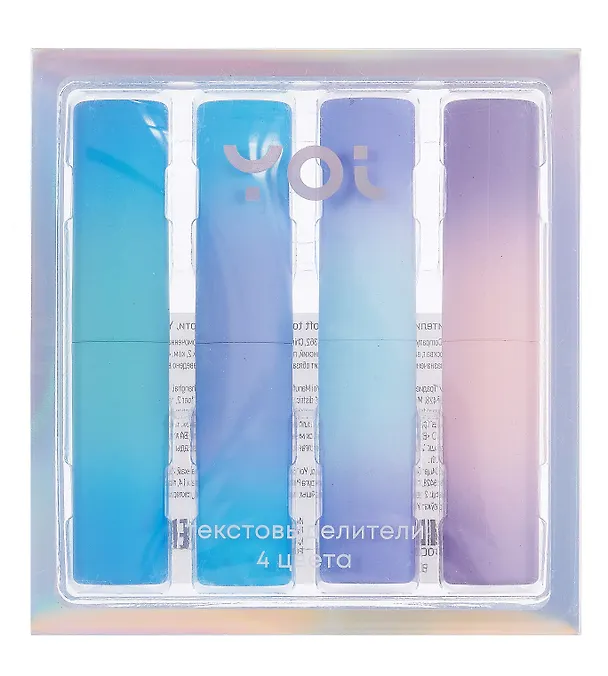 Текстовыделители 4 цвета "Градиент" soft touch, в ассортименте, Yoi 3073956 — 6