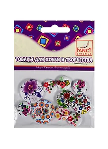 Пуговицы FANCY декоративные Цветы деревянные, 10 шт.