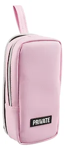 Пенал-косметичка 2 отделения "Private" розовый, 21*9*8 см, вертикальный