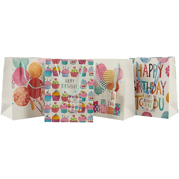 Пакет А5 23*18*10 "Bright birthday" нейтр., бум.мат.ламинат, ассорти 251078 — 6