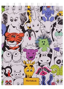 Скетчбук A6 80 листов "Зоопарк (графика)"