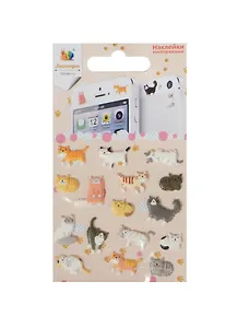 Наклейка декоративная зефирная 3 Кошки 3 (70х120) (упаковка)