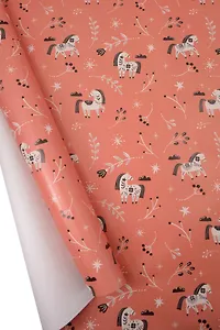 Бумага упаковочная 70*100см "Lucky"красный, НГ,инд.уп.