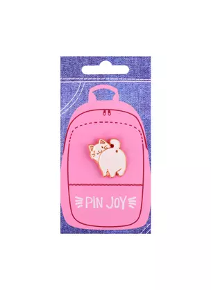 Значок Pin Joy Котик с хвостиком (белый) (металл) (12-08599-919) — 2856704 — 1