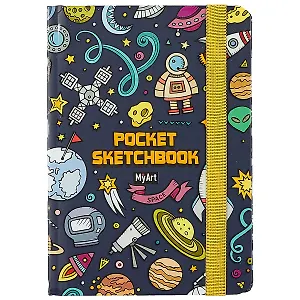 Скетчбук А6 48л "Pocket Скетчбук. Космос" белый офсет, тв.обложка