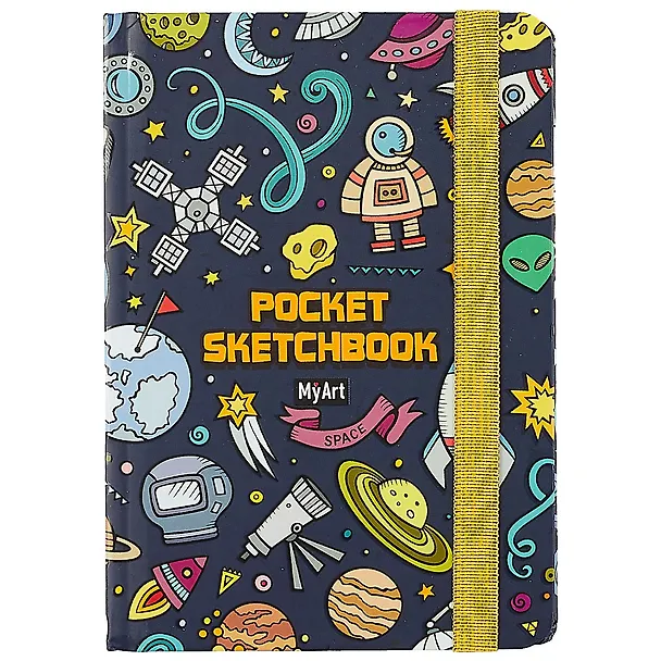 Скетчбук А6 48л "Pocket Скетчбук. Космос" белый офсет, тв.обложка 262736 — 1